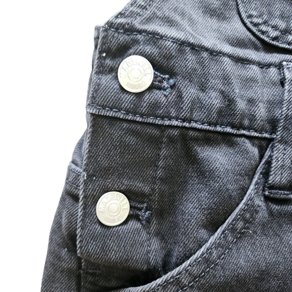 Madewell Black Denim Overalls Women's XS Cropped Straight‎ Leg Jean Jumpsuit - Picture 5 of 9